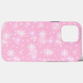 Coques Case-Mate iPhone Flammes de neige Holiday Pink hiver (Verso (horizontal))