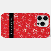 Coques Case-Mate iPhone Flammes de neige rouges et blanches, Votre nom, Pe (Verso (horizontal))
