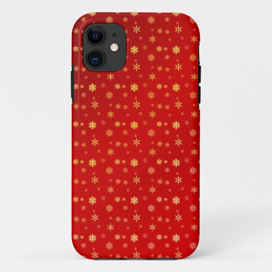 Coques Case-Mate iPhone Flammes de neige sur rouge (Dos)