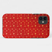Coques Case-Mate iPhone Flammes de neige sur rouge (Dos (Horizontal))