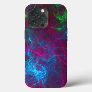 Case-Mate iPhone Case Flammes fractales Abstraites rose violet bleu vert