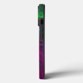 Coques Case-Mate iPhone Flammes fractales Abstraites rose violet bleu vert (Verso / Gauche)