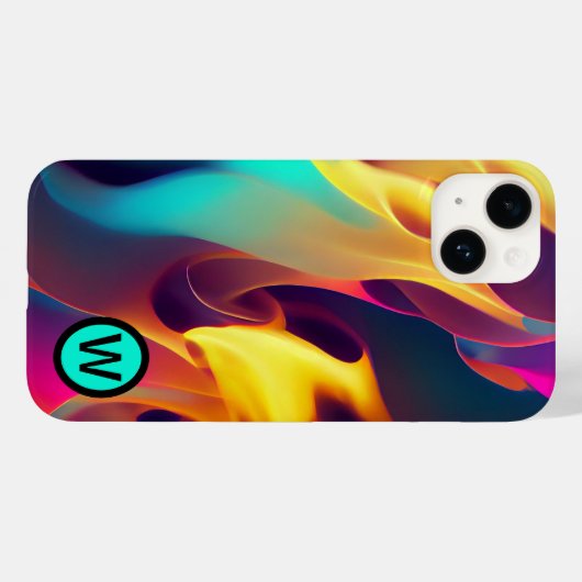 Coques Case-Mate iPhone Flammes multicouleurs personnalisées (Verso (horizontal))