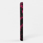 Coques Case-Mate iPhone Flammes roses et noires repérées vibrantes (Dos/Droite)