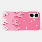 Coques Case-Mate iPhone Flammes roses Starlit - Aesthétique Y2K (Verso (horizontal))