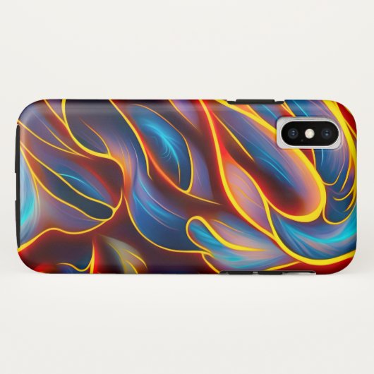 Coques Case-Mate iPhone Flammes rouges bleues Abstraites (Dos (Horizontal))