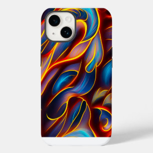 Coque Pour iPhone 14 Flammes rouges bleues Abstraites