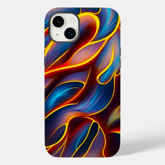 Coques Case-Mate iPhone Flammes rouges bleues Abstraites (Verso)