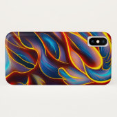 Coques Case-Mate iPhone Flammes rouges bleues Abstraites (Dos (Horizontal))