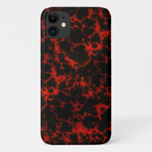 Coque iPhone 11 Flammes rouges et noires d'énergie