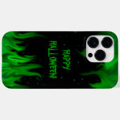 Coques Case-Mate iPhone Flammes vertes dans le ciel étoilé (Verso (horizontal))