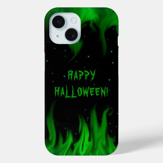 Coques Case-Mate iPhone Flammes vertes dans le ciel étoilé (Verso)