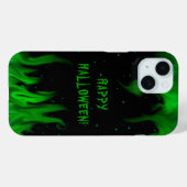 Coques Case-Mate iPhone Flammes vertes dans le ciel étoilé (Verso (horizontal))