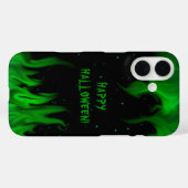 Coques Case-Mate iPhone Flammes vertes dans le ciel étoilé (Verso (horizontal))
