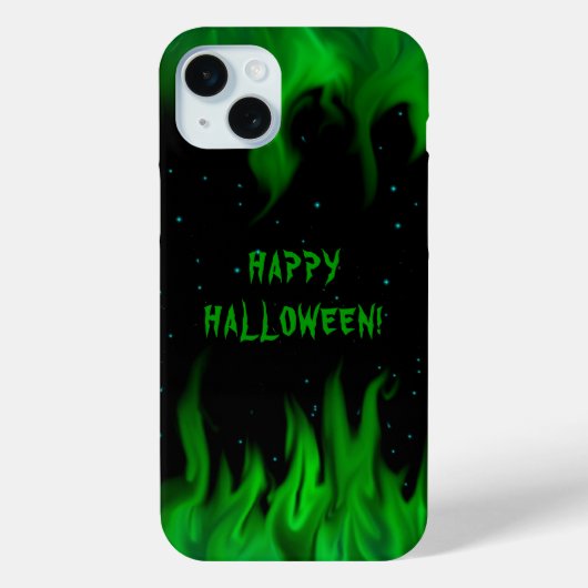 Coques Case-Mate iPhone Flammes vertes dans le ciel étoilé (Verso)