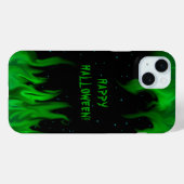 Coques Case-Mate iPhone Flammes vertes dans le ciel étoilé (Verso (horizontal))