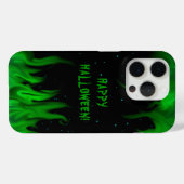 Coques Case-Mate iPhone Flammes vertes dans le ciel étoilé (Verso (horizontal))