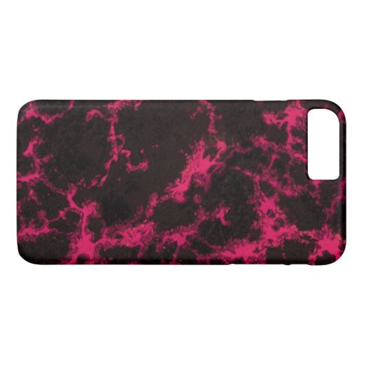 Coques Case-Mate iPhone Flammes vives roses et noires (Dos (Horizontal))