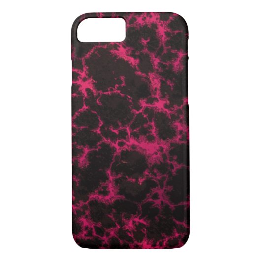 Coques Case-Mate iPhone Flammes vives tachetées de rose et de noir (Dos)