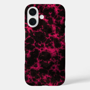 Coques iPhone 16 Flammes vives tachetées de rose et de noir