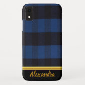 Coques Case-Mate iPhone Flannel Buffalo Plaid Blue lumberjack texture (Dos)