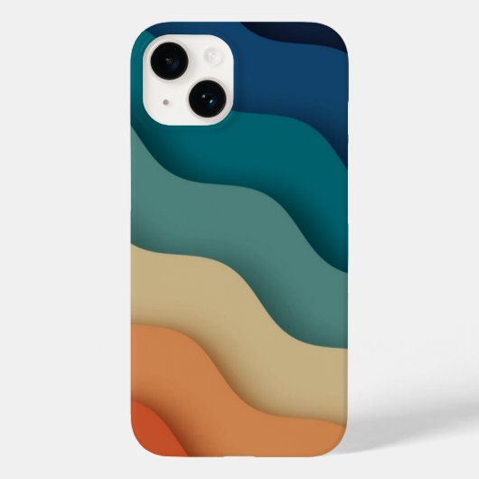 Coques Case-Mate iPhone Flat Boho Paysage Abstrait Coucher de soleil et mo (Verso)