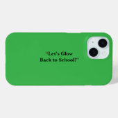 Coques Case-Mate iPhone Flat Neon Green Background – School Texture (Verso (horizontal))