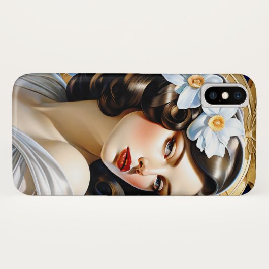 Coques Case-Mate iPhone Flavia Art Nouveau Groupe Mucha Style (Dos (Horizontal))