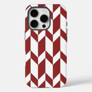 Coques iPhone 16 Pro Flèche Chevron Gras Deux Tons Blancs Rouge