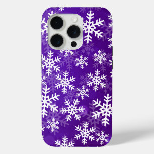 Coque iPhone 15 Pro Flèche de neige violette et blanche