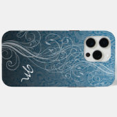 Coques Case-Mate iPhone Flèches Abstraites sur turquoise avec Monogramme (Verso (horizontal))