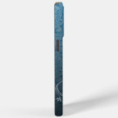 Coques Case-Mate iPhone Flèches Abstraites sur turquoise avec Monogramme (Verso / Droite)