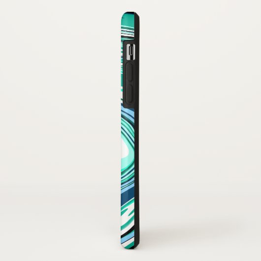 Coques Case-Mate iPhone Flèches de marbre bleu/turquoise (Dos/Gauche)