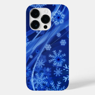 Coque Pour iPhone 14 Pro Flèches de neige bleues Noël