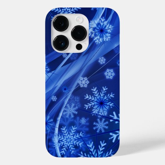 Coques Case-Mate iPhone Flèches de neige bleues Noël (Verso)
