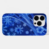 Coques Case-Mate iPhone Flèches de neige bleues Noël (Verso (horizontal))