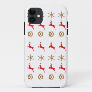Coques Pour iPhone Flèches de neige de rennes de Noël rouge or