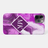 Coques Case-Mate iPhone Flèches pourpres et Marbres blancs personnalisées (Dos (Horizontal))