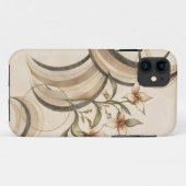 Coques Case-Mate iPhone Fleur abstrait terreuse et lignes de calligraphie (Dos (Horizontal))