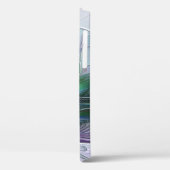 Coques Case-Mate iPhone Fleur Abstraite Art Fractal Initiales Violet Vert (Verso / Gauche)