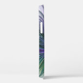 Coques Case-Mate iPhone Fleur Abstraite Art Fractal Initiales Violet Vert (Verso / Droite)
