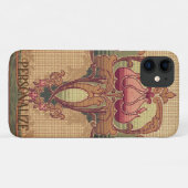 Coques Case-Mate iPhone Fleur abstraite Art nouveau bordeaux rouge vert (Dos (Horizontal))