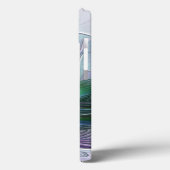 Coques Case-Mate iPhone Fleur Abstraite de Monogramme Fractal Art en Viole (Verso / Gauche)