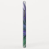 Coques Case-Mate iPhone Fleur Abstraite de Monogramme Fractal Art en Viole (Dos/Droite)