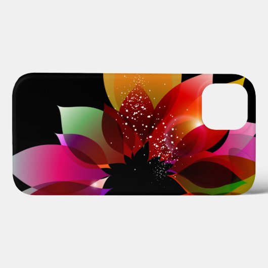 Coques Case-Mate iPhone Fleur Abstraite en noir (Verso (horizontal))