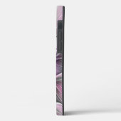 Coques Case-Mate iPhone Fleur abstraite fractale florale rose gris Meilleu (Verso / Gauche)