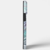 Coques Case-Mate iPhone Fleur Abstraite Fractale Moderne Avec Bleu (Verso / Droite)