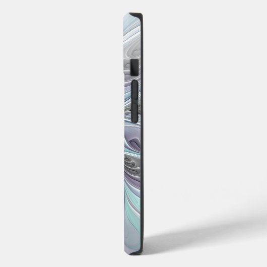 Coques Case-Mate iPhone Fleur Abstraite Fractale Moderne Avec Bleu (Verso / Gauche)