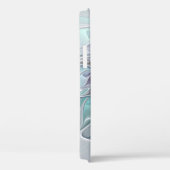 Coques Case-Mate iPhone Fleur Abstraite Fractale Moderne Avec Bleu (Verso / Droite)