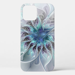 Case-Mate iPhone Case Fleur Abstraite Fractale Moderne Avec Bleu